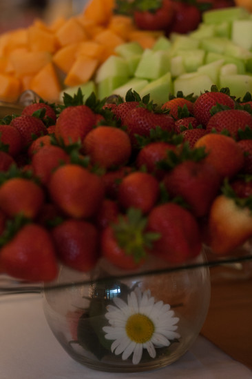 Yummy strawberries, cantaloupe, and honeydew mellon